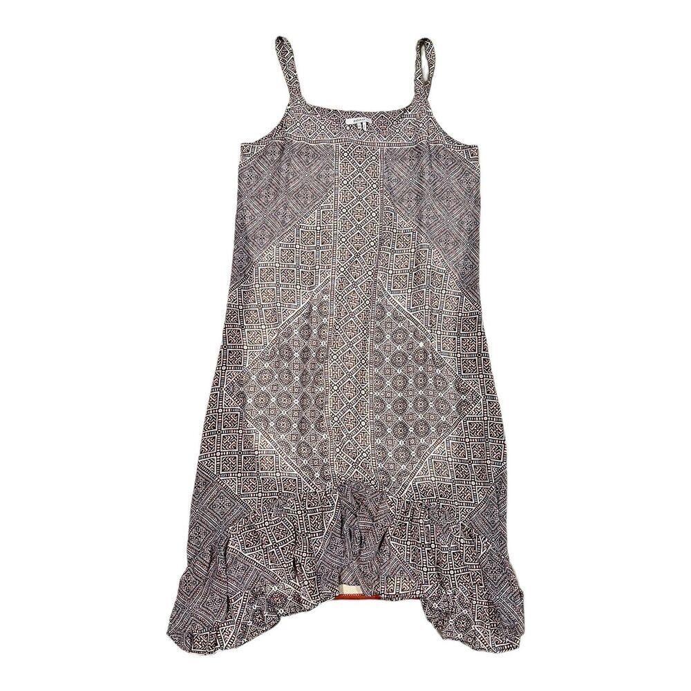 Zozo Grayish Aztec Print Shark Bite Midi Tank Dress XL